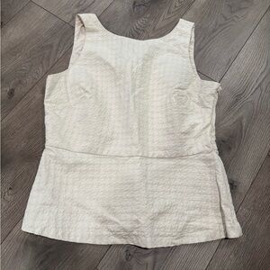 Banana Republic Cream Textured Sleeveless Top
